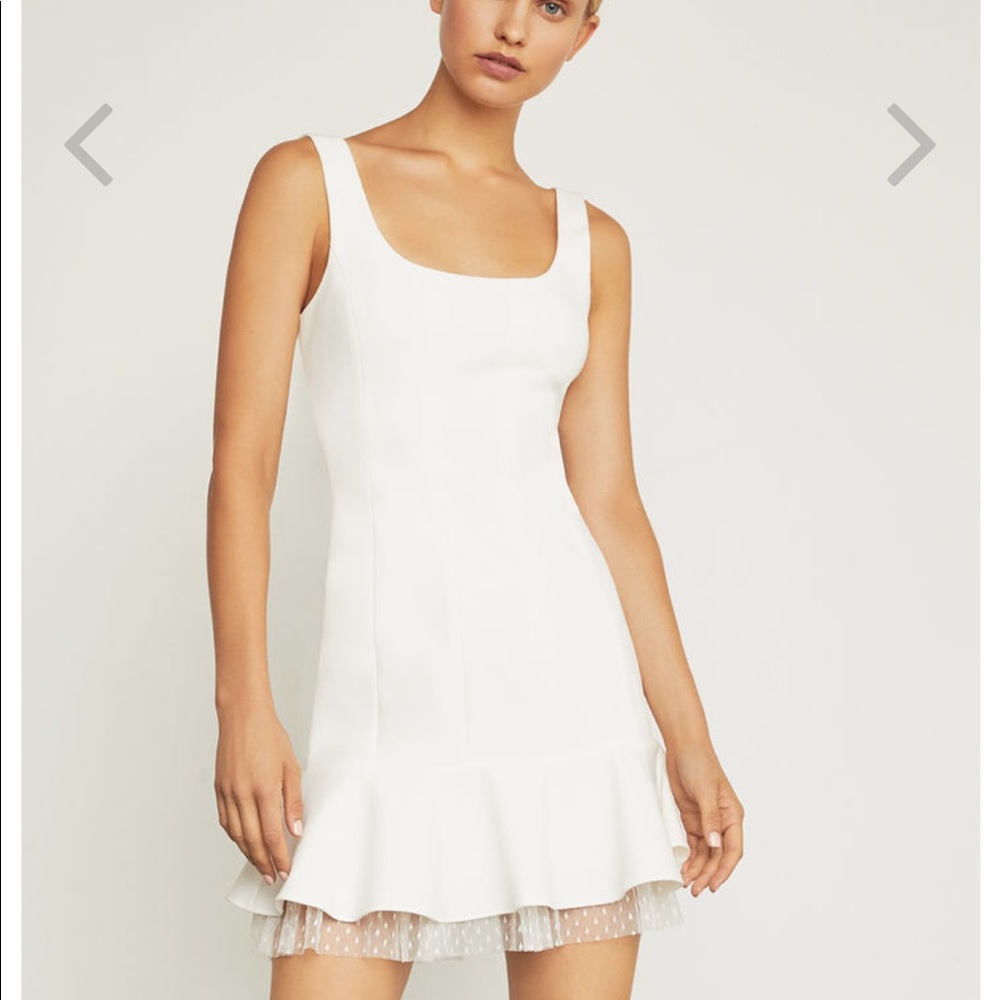 BCBG scoop neck fluted dress